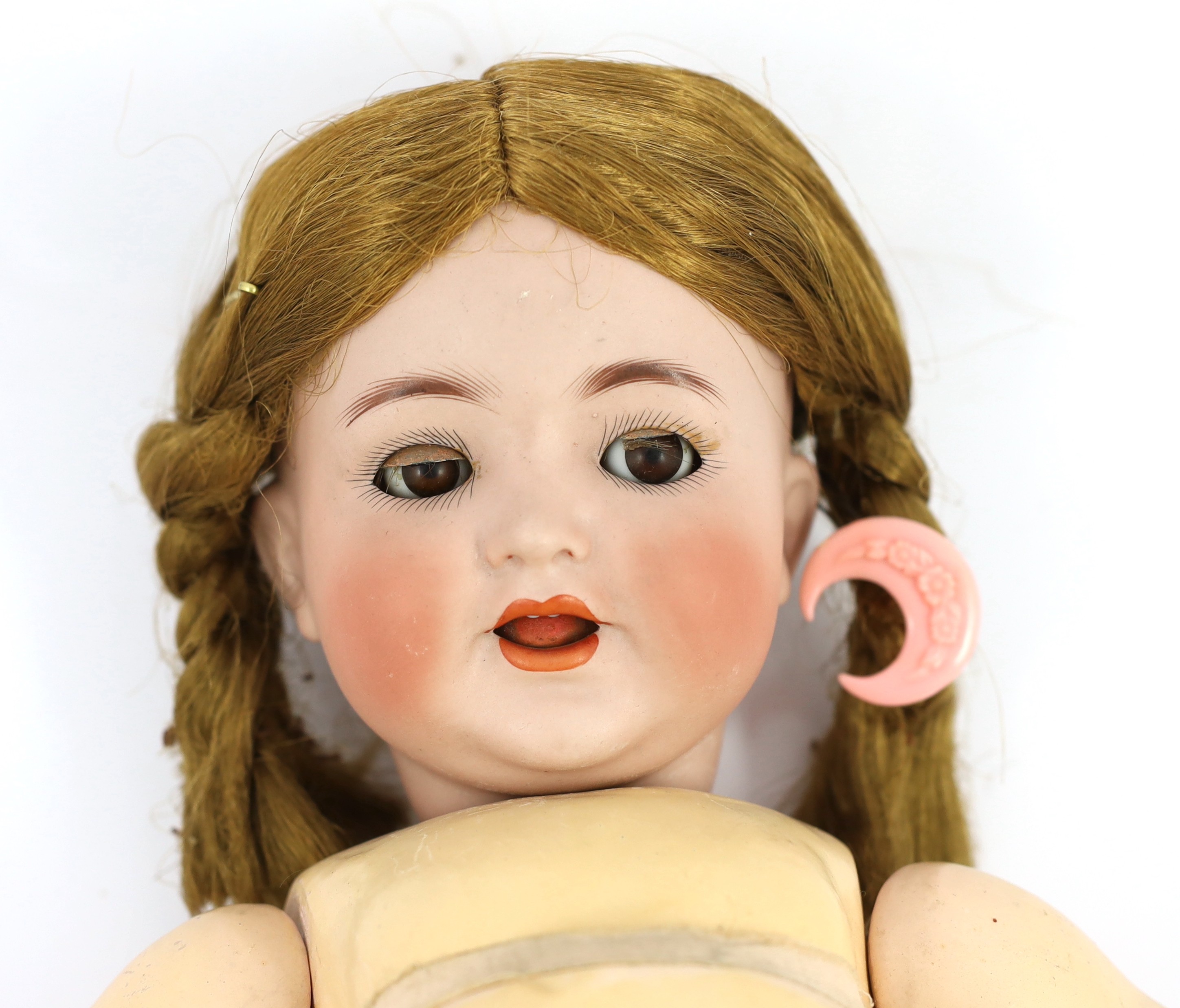 A Kammer & Reinhardt / Simon & Halbig bisque flirty eyed character doll, German, circa 1920, 18.5in.